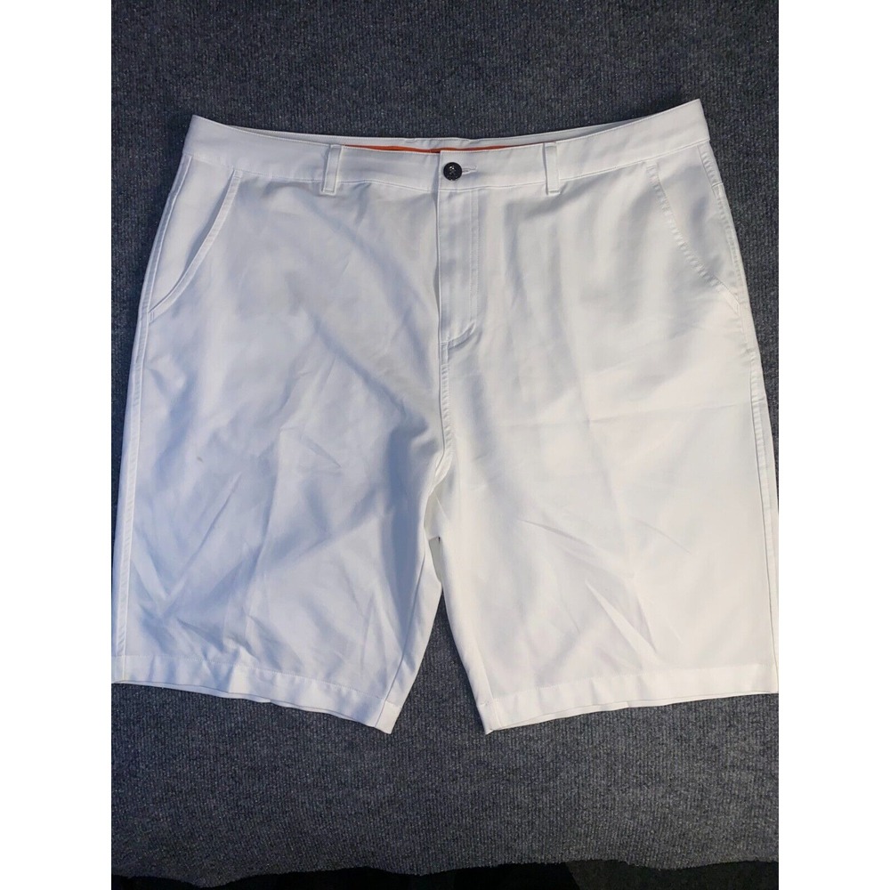 Chase 54‎ Bermuda Shorts Men's 36 White Solid Slash Pockets High Rise Flat Front